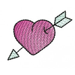 Stickdatei - Retro Herz mit Pfeil